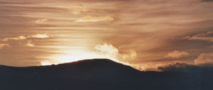 Sunrise over Carnedd Llywelyn at 0902 GMT on 21 December 2000.