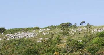 Part of Bwrdd Arthur (Din Silwy) site of Iron Age hill-fort . Click to see view from the top (538 ft) over Traeth Goch towards Point Lynas. 