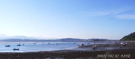 Hazy sunshine in the Menai Strait at Beaumaris on the morning of 2 October 2003.  